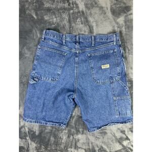 Vintage Wrangler‎ Carpenter Jean Shorts Jorts 36 Blue Baggy Y2K Men's Retro
